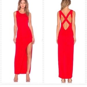 Lovers and friends asymmetrical jersey maxi Dress bright red